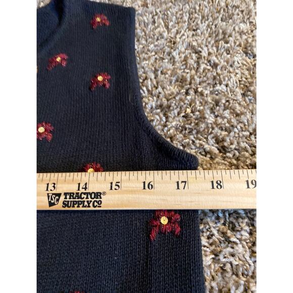 CAROLE LITTLE KNIT BOHO COTTAGECORE TOP SMALL VINTAGE Embroidered - Picture 4 of 7